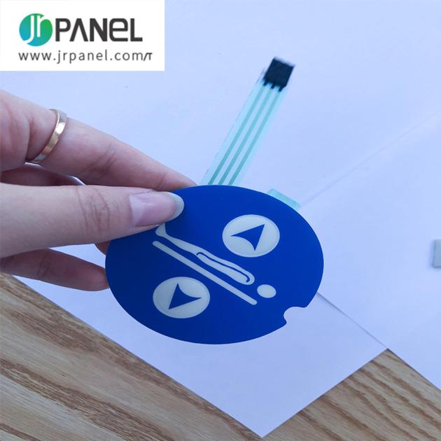 Custom PC front overlay membrane keypad switch panel with adhesive for plastic houding,PCB