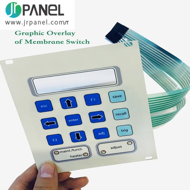 Custom PC front overlay membrane keypad switch panel with adhesive for plastic houding,PCB