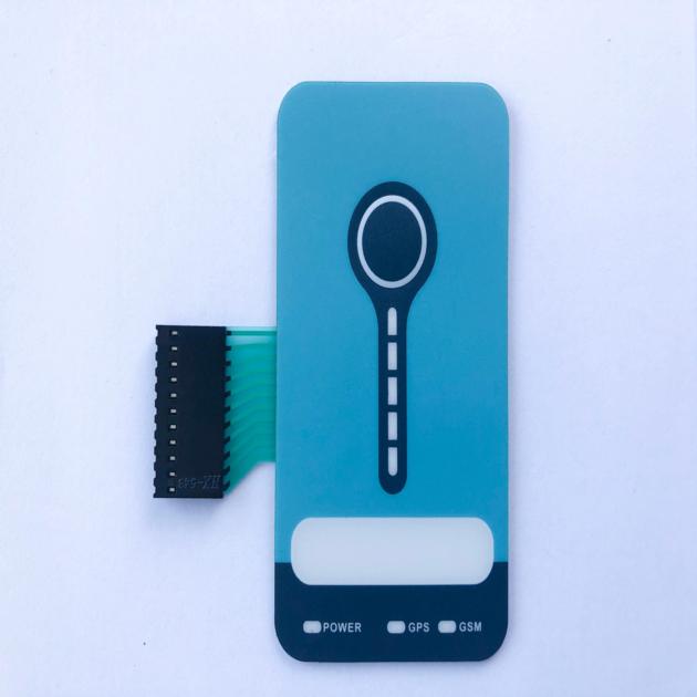 Custom PC front overlay membrane keypad switch panel with adhesive for plastic houding,PCB