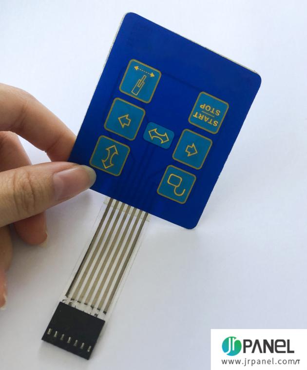 Custom PC front overlay membrane keypad switch panel with adhesive for plastic houding,PCB