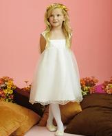 Customize sleeveless tulles embroidery flower girl's dress F0183