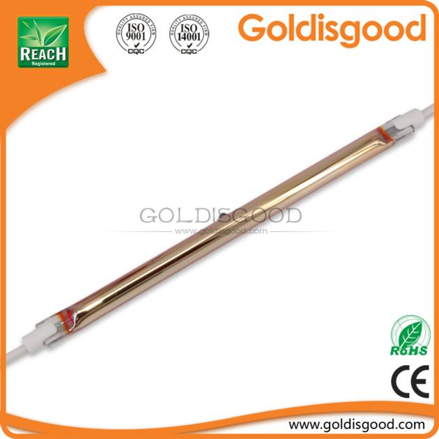 Golden single tube halogen infrared lamp 