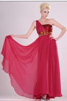 Customize gown one shoulder chiffon party prom evening dress P7357