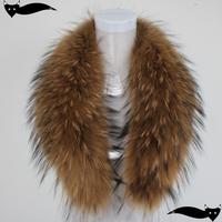 Genuine nature color 80cm raccon fur collar