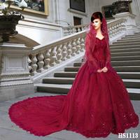 Customize 2pcs embroidery beaded wedding bridal dress W2013