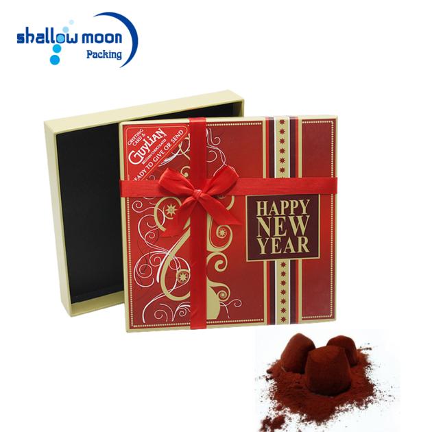cuntom paper box chocolate box with robbon