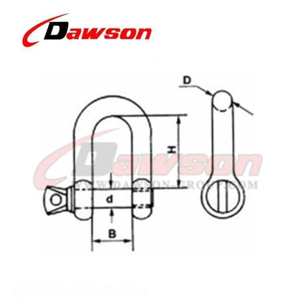 European Type Commercial Galv Dee Shackle