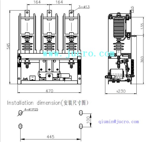 HVJ3 12KV 400A VACUUM CONTACTOR