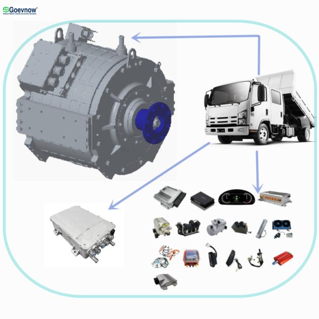 truck part complete set electric motor ev conversion kit DCDC DCAC for 16-18T crane delivery truck