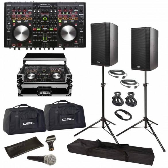 Mixars DUO Professional 2-Channel Serato Mixer & (2)  PLX-100 Turntables & Black Cases Pro DJ Packag