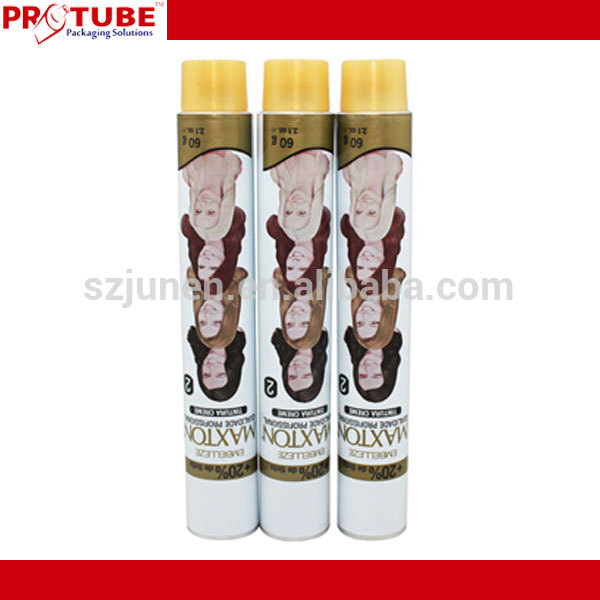 Aluminum Hair Color Cream Cosmetic Packaging Tube