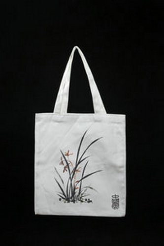 Fashion canvas bag with chinese painting 