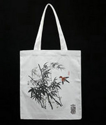 Fashion Canvas Bag With Chinese Painting