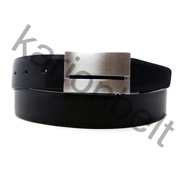 35-14763 Good Quality Men's Reversible Buckle Leather Belt