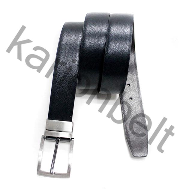 35 15096Reversible Buckle Genuine Leather Belt