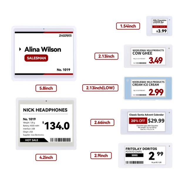 2.4GHz 2.9 inch Supermarket Digital Price Tag E-ink E-paper Price Label ESL Electronic Shelf Label