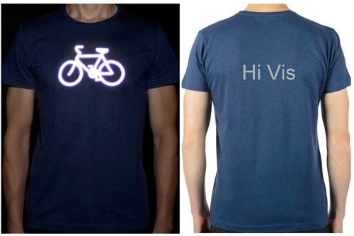 Men's reflective T-shirt with a bicycle - E-kanape Reflective Apparel