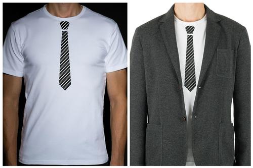 Men's reflective T-shirt with a tie - E-kanape Reflective Clothing