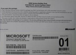 Windows 7 professional OEM