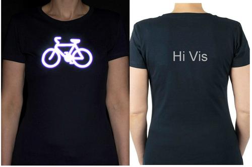 Women's reflective T-shirt woth a bicycle - E-kanape Reflective Clothes