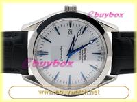 Hot Sell Watches Omega De Lille Men Chronograph Automatic Silver Dial Genuine Leather Strap Watch