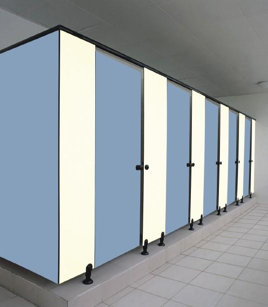 Public Waterproof HPL Toilet Partition With Nylon Hardware