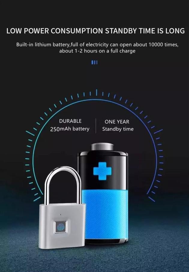 Quick Smart Unlock Biometric Padlock USB