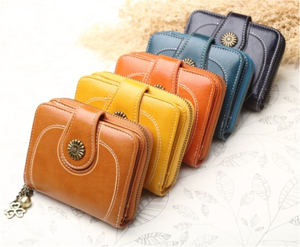 Women's Leather Secure Spacious Cute Ladies Zipper Card Wallet Small Purse