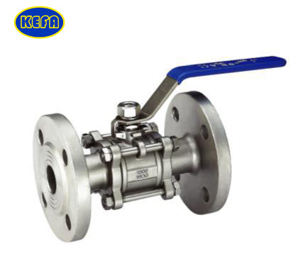 Three piece with flange ball valve