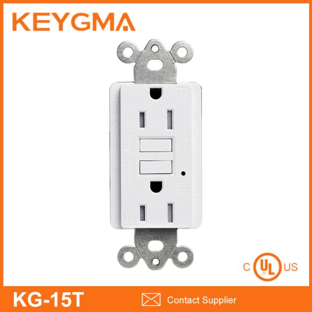 UL listed 15A 125V self test GFCI outlet