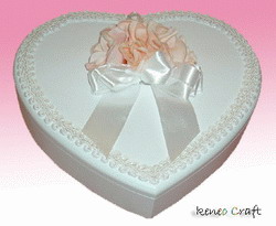 White heart box with ribband