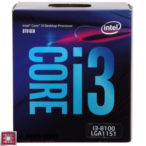 Intel Core i3-8100 Coffee Lake 3.6GHz Quad Core 6MB LGA 1151 Boxed Processor 65W