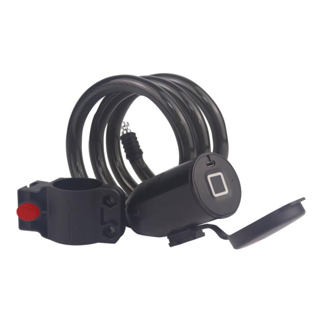 IP66 Waterproof Theft Steel USB Charge Smart Bike Lock Fingerprint Lock Cable Bike Lock