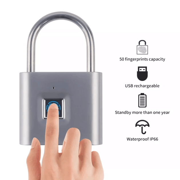 Quick Smart Unlock Biometric Padlock USB