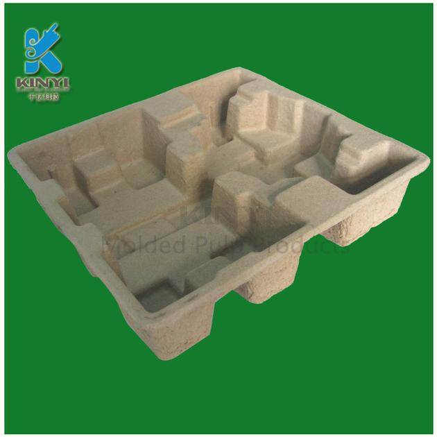 Biodegradable recyclable custom waterproof protective molded corrugated paper pulp tray