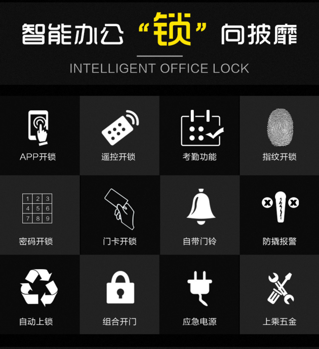 Intelligent Fingerprint Password Card Glass Door