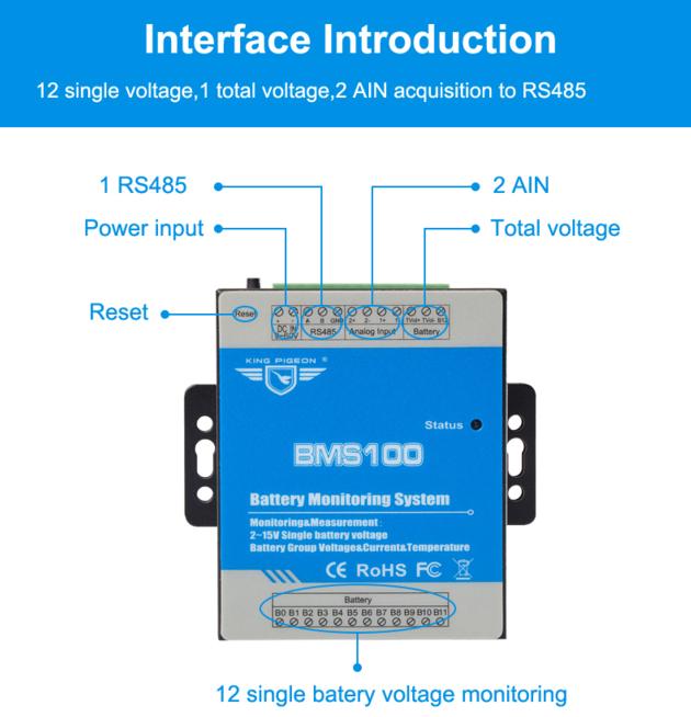 BMS100 Battery Monitoring Module Measure 12