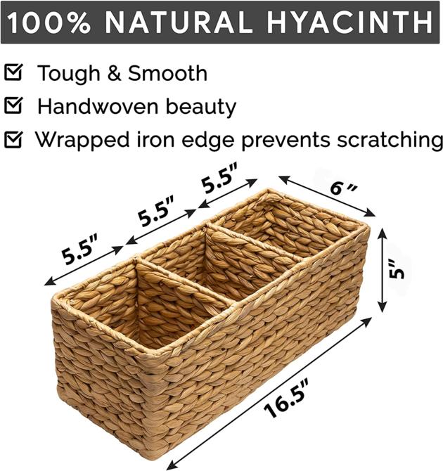 Water Hyacinth Toilet Paper Tank Tray