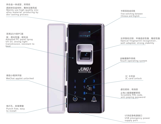 Smart Fingerprint Card Lock For Office