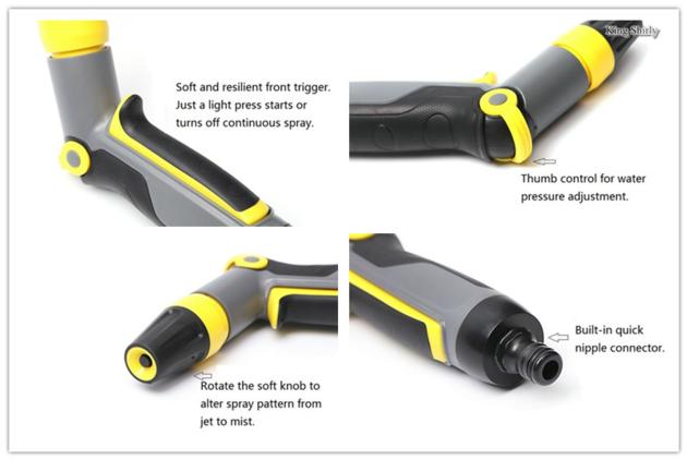 Adjustable Plastic Water Nozzle Inset Trigger