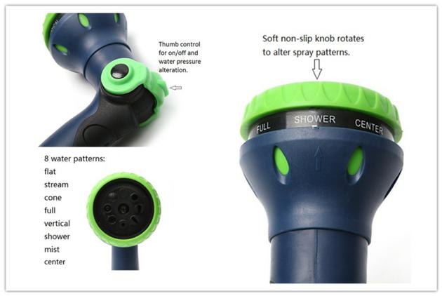 8 Pattern Water Nozzle W Thumb