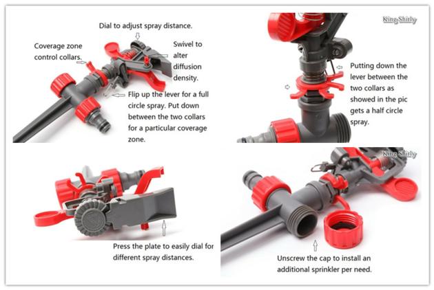 Plastic Pulsating Water Sprinkler On Spike