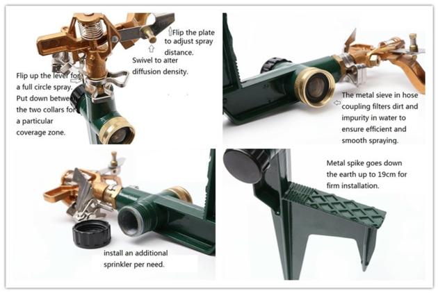 Metal Pulsating Water Sprinkler On Step