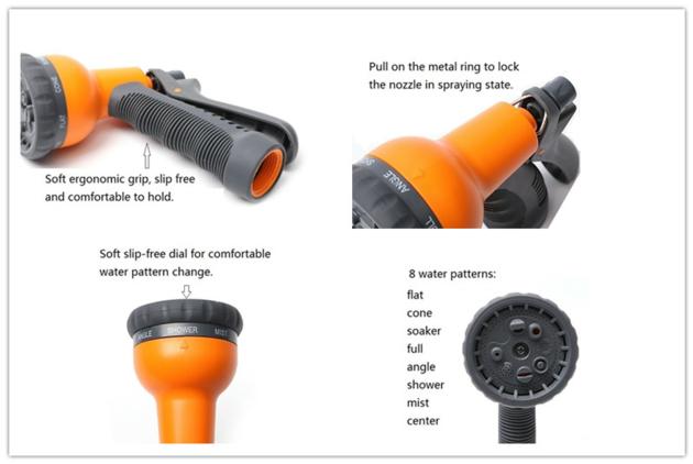 8 Pattern Plastic Water Nozzle Set
