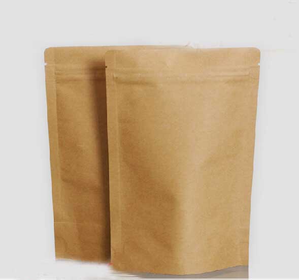 500g capacity Kraft paper standup bag no window