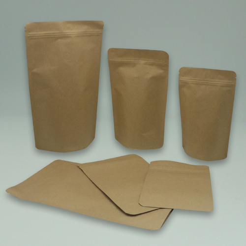 250g capacity Kraft paper standup bag no window