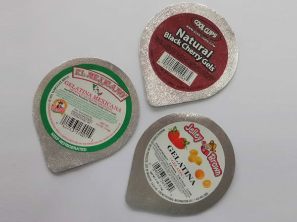 embossed aluminium foil plastic film lids for yoghurt cups