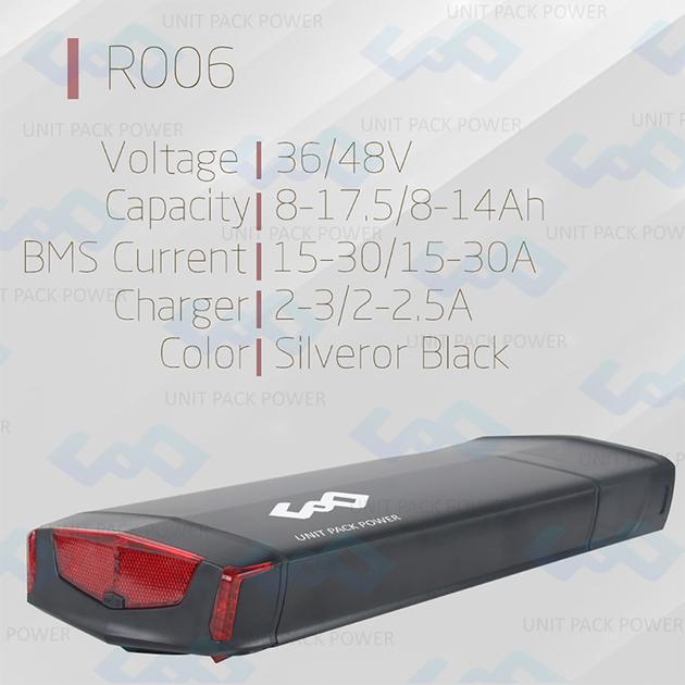 Manufacturer Price Rear Rack 48V 10.4Ah Samsung Lithium Battery Pack for Electric Bike with Charger 