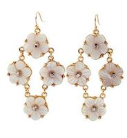 flower earrings,handmade earrings, unique mixed metal earrings,drop earring