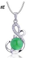 CZ 925 Sterling Silver Necklace, jade necklace